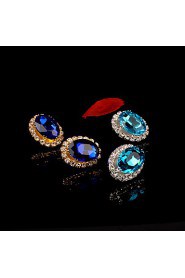 Stud Earrings Women's Brass Earring Crystal / Rhinestone