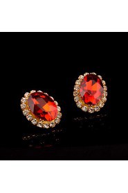 Stud Earrings Women's Brass Earring Crystal / Rhinestone