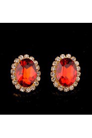 Stud Earrings Women's Brass Earring Crystal / Rhinestone