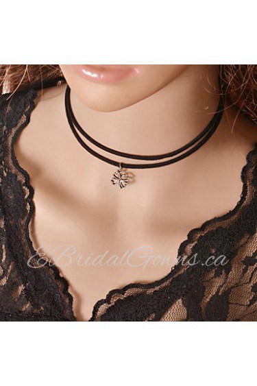 Women's Western Style Simple Four Leaf Clover Tulle Necklace Party/Causal