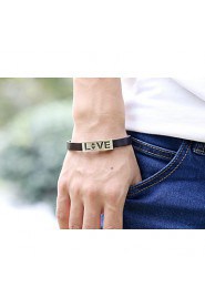 Fashion Alloy leather bracelet LOVE couple leather bracelet vintage jewelry male and female students(bracelet)