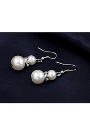 Women's Silver Imitation Pearl Wedding Party Jewelry include Necklace & Earrings & Bracelet