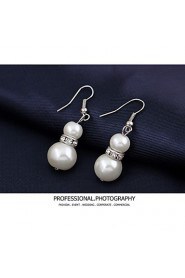 Women's Silver Imitation Pearl Wedding Party Jewelry include Necklace & Earrings & Bracelet