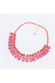 Fashion Gemstone Diamond Necklace Short Block Children Necklace