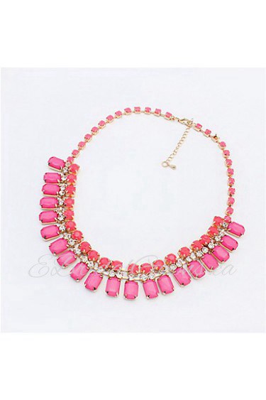 Fashion Gemstone Diamond Necklace Short Block Children Necklace