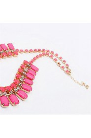 Fashion Gemstone Diamond Necklace Short Block Children Necklace