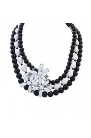 Fashion Multilayer Beads Flower Necklace