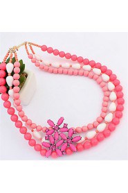 Fashion Multilayer Beads Flower Necklace