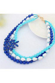 Fashion Multilayer Beads Flower Necklace