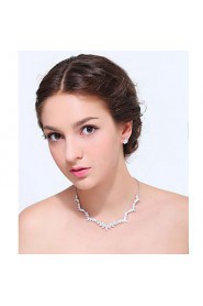 Women's Silver Alloy Crystal Rhinestone Cubic Zirconia Jewelry Set