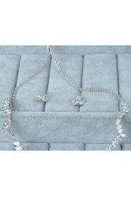 Women's Silver Alloy Crystal Rhinestone Cubic Zirconia Jewelry Set