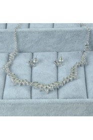 Women's Silver Alloy Crystal Rhinestone Cubic Zirconia Jewelry Set