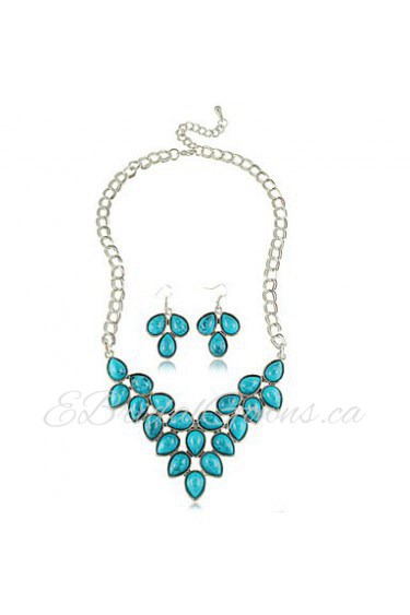 Jewelry Set Women's Anniversary / Gift / Party / Daily Jewelry Sets Alloy Rhinestone Necklaces / Earrings Black / Red / Blue / Green