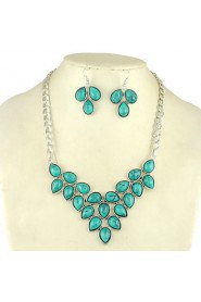 Jewelry Set Women's Anniversary / Gift / Party / Daily Jewelry Sets Alloy Rhinestone Necklaces / Earrings Black / Red / Blue / Green