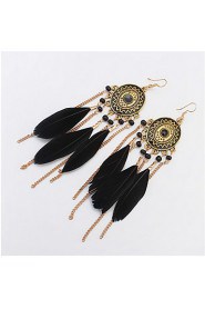 Bohemian Fashion Feather Earrings Discs