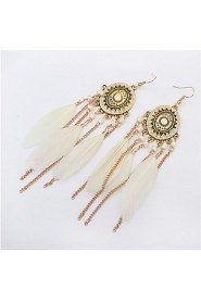 Bohemian Fashion Feather Earrings Discs