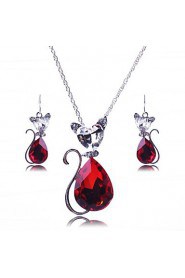 Jewelry Set Women's Party Jewelry Sets Alloy Crystal Necklaces / Earrings Silver