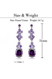 Brass With Cubic Zirconia Drop Earrings (More Colors)