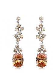 Brass With Cubic Zirconia Drop Earrings (More Colors)