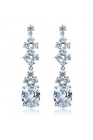 Brass With Cubic Zirconia Drop Earrings (More Colors)