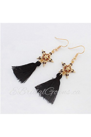 Stylish And Elegant Beads Pentagram Earrings