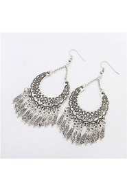 Ethnic Fashion Metal Texture Crescent Earrings