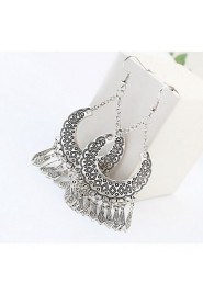 Ethnic Fashion Metal Texture Crescent Earrings