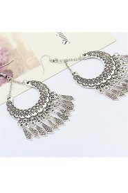 Ethnic Fashion Metal Texture Crescent Earrings