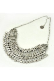 Luxurious Metallic Alloy Plating Ancient Silver Necklace Restoring Ancient Ways