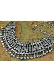 Luxurious Metallic Alloy Plating Ancient Silver Necklace Restoring Ancient Ways