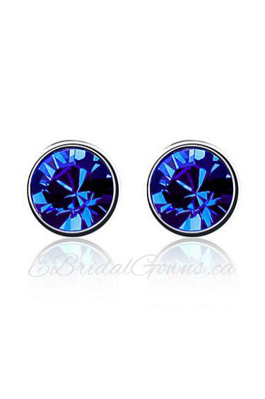 Charming Round Crystal Stud Earrings(More Colors)