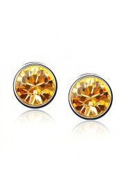 Charming Round Crystal Stud Earrings(More Colors)