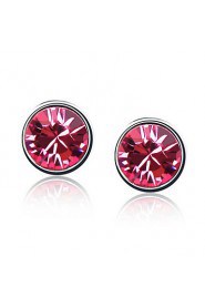 Charming Round Crystal Stud Earrings(More Colors)