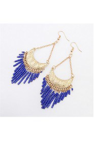 Stylish Atmosphere Crescent Beaded Earrings