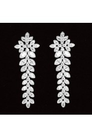 Drop Earrings Women's Platinum Earring Cubic Zirconia