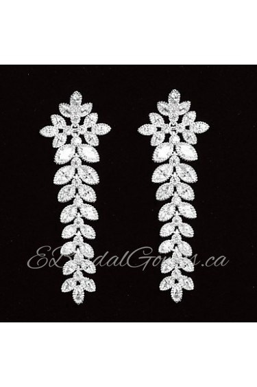 Drop Earrings Women's Platinum Earring Cubic Zirconia