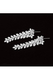 Drop Earrings Women's Platinum Earring Cubic Zirconia