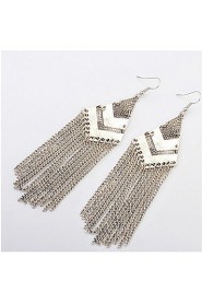 Stylish Atmosphere Chain Tassel Earrings