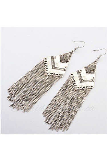 Stylish Atmosphere Chain Tassel Earrings