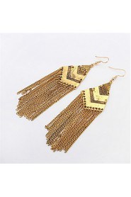 Stylish Atmosphere Chain Tassel Earrings