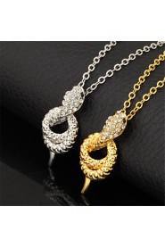 Hot Sale Snake Charm Pendant Necklace 18K Real Gold Platinum Plated Rhinestone Crystal Jewelry Gift for Women