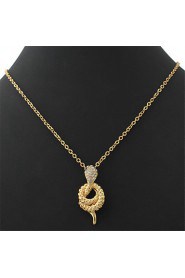 Hot Sale Snake Charm Pendant Necklace 18K Real Gold Platinum Plated Rhinestone Crystal Jewelry Gift for Women