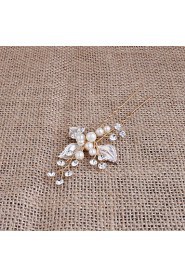 Women's Pearl Headpiece-Wedding / Special Occasion / Casual / Office & Career / Outdoor Hair Pin 1 Piece Clear Round