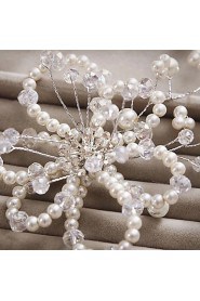 Bride's Flower Shape Rhinestone Pearl Wedding Hair Clip Accessories 1 PC