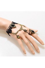 Vintage Spider Heart Bracelet With Ring