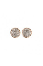 18K Gold Plated Charming Clear Rhinestone With Round Shape Fashion Earrings