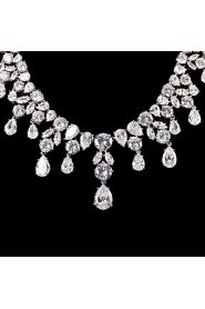 Jewelry Set Women's Anniversary / Wedding / Engagement Jewelry Sets Cubic Zirconia / Alloy Earrings / Necklaces Silver