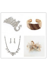 Wedding Suit(Headdress & Necklace & Earrings & Bracelet & Brooch)