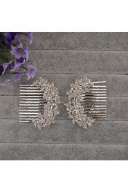 Women Rhinestone/Alloy Hair Combs With Wedding/Party Headpiece