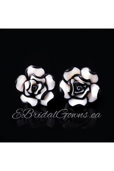 Women's Acrylic Stud Rose Earrings